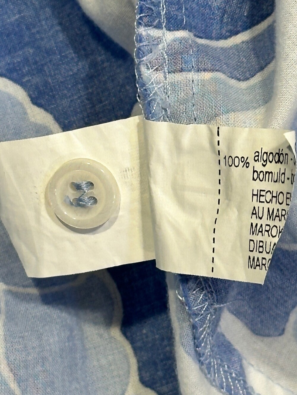 ZARA M 100% Cotton Blouse Fairycore Boho Coastal Floral Print Button Front Top - Picture 4 of 5